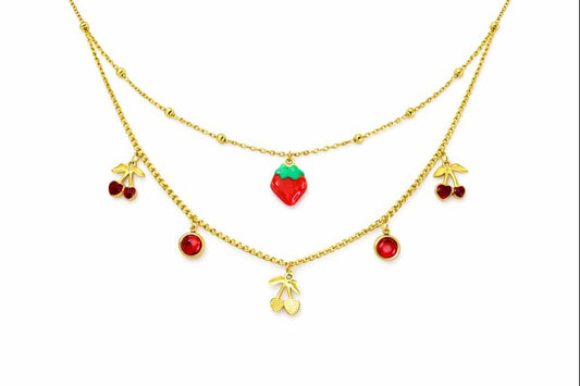 Fruit Charm Layered Necklace