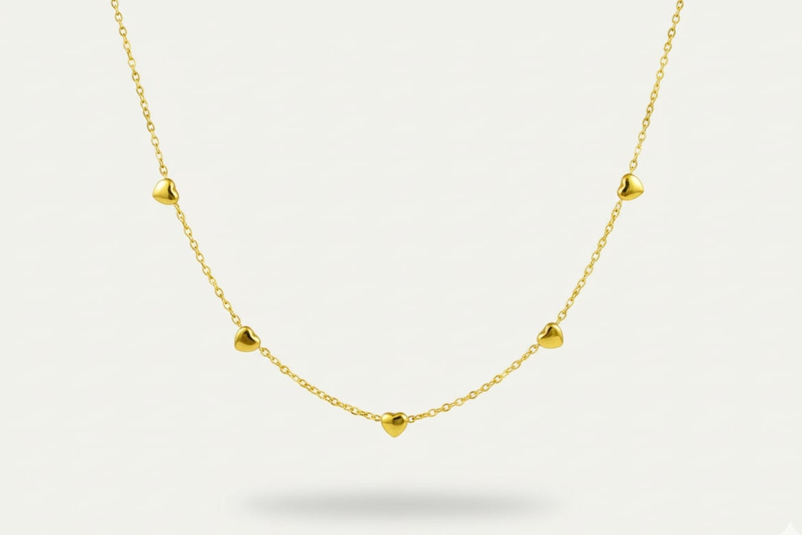 Mini Hearts Chain Necklace