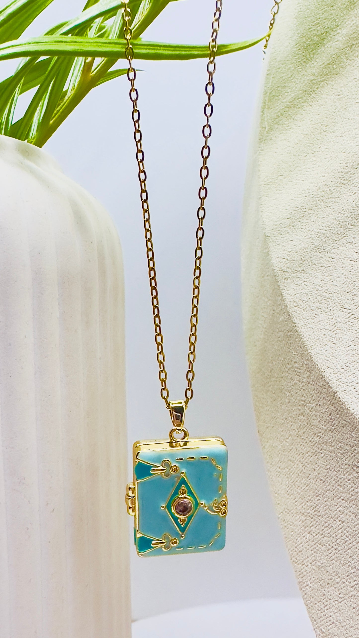 Turquoise Locket Necklace