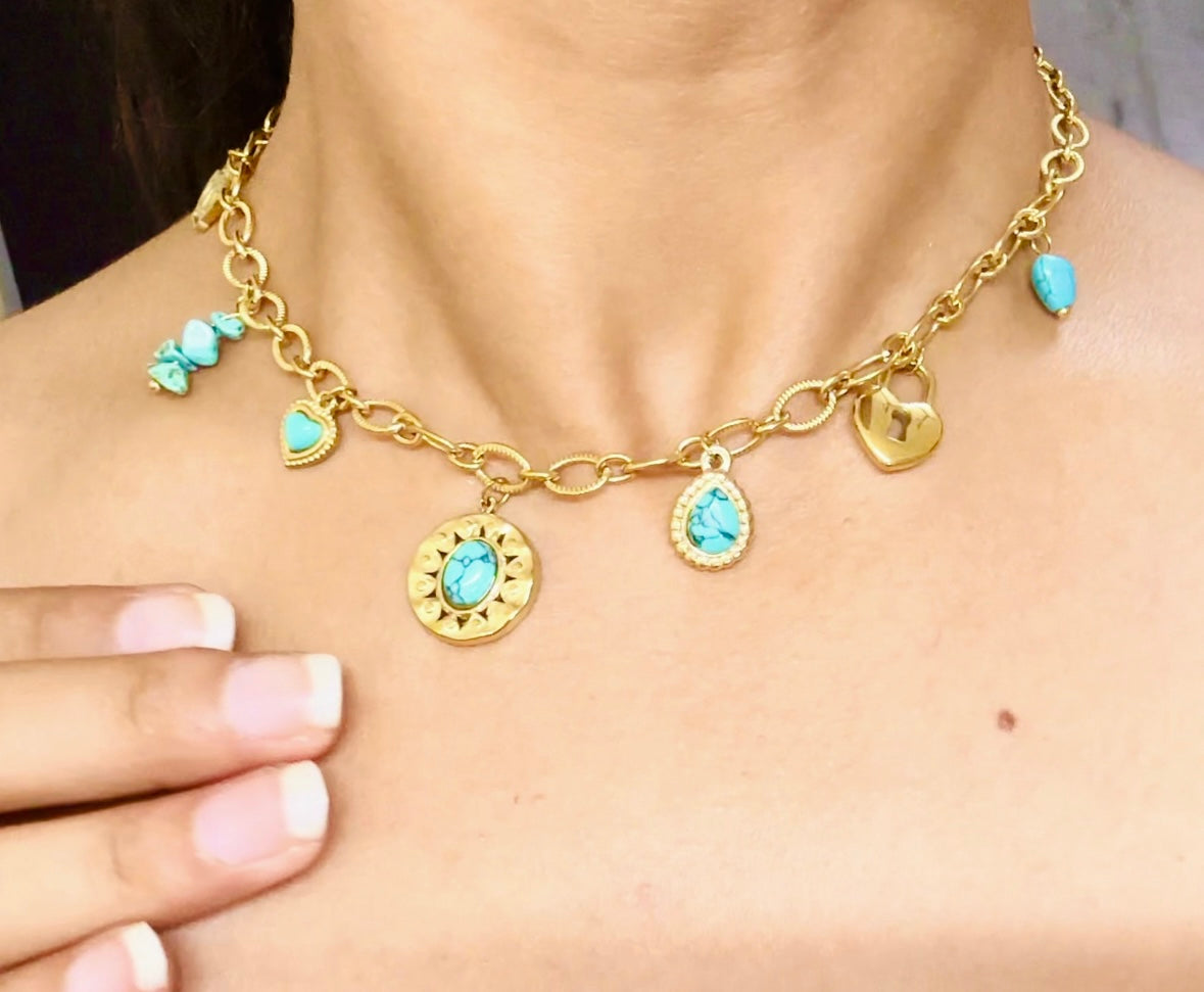 Turquoise Charm Necklace