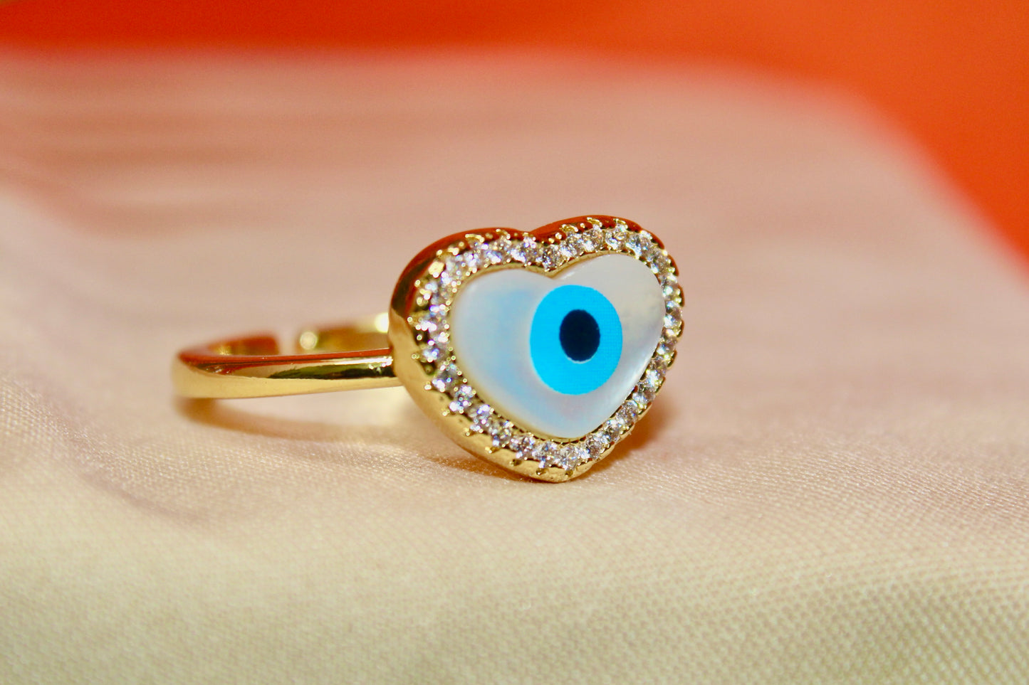 Evil Eye Heart Ring