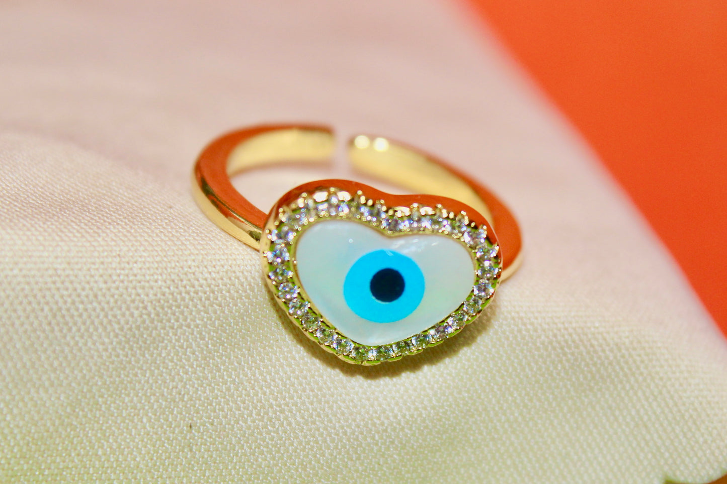 Evil Eye Heart Ring