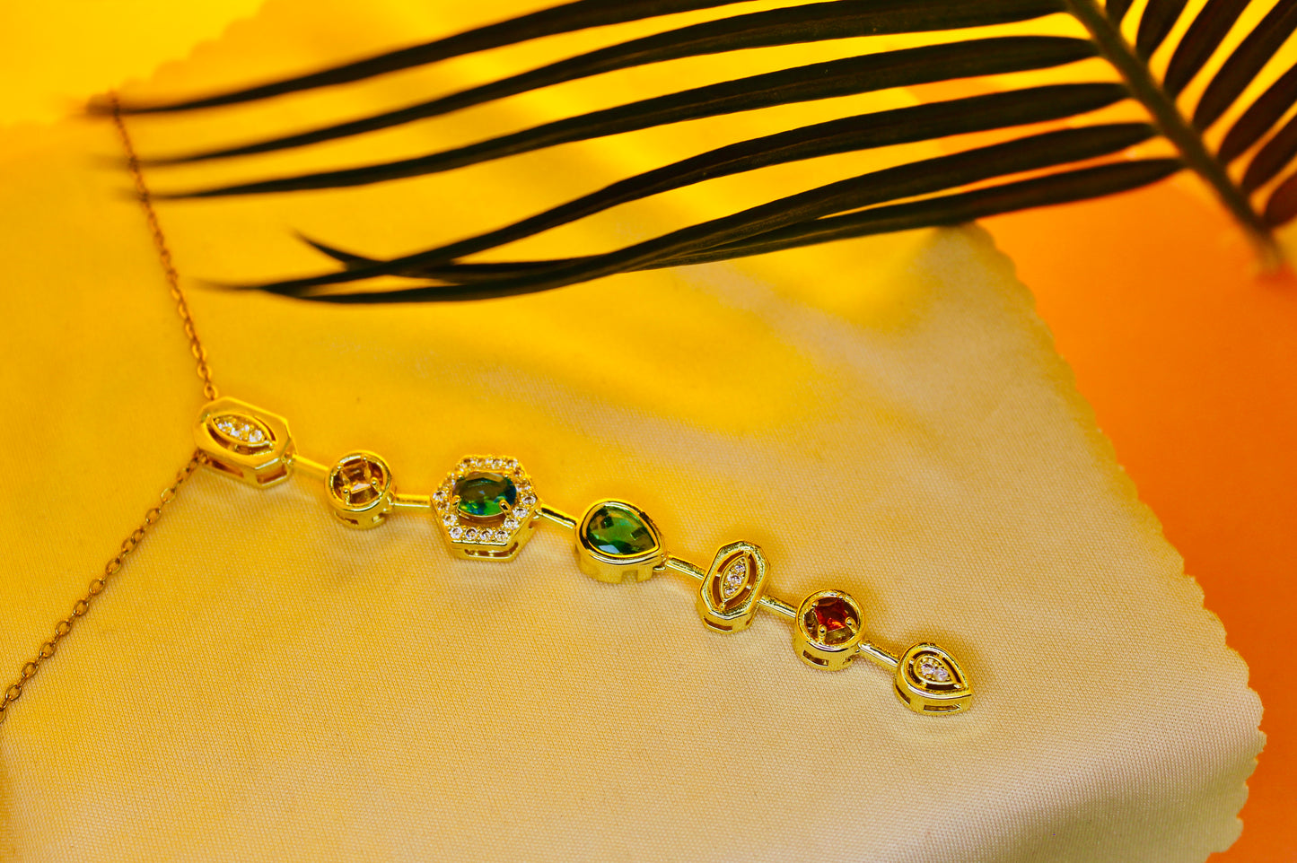 Multicolor Gemstone Drop Necklace