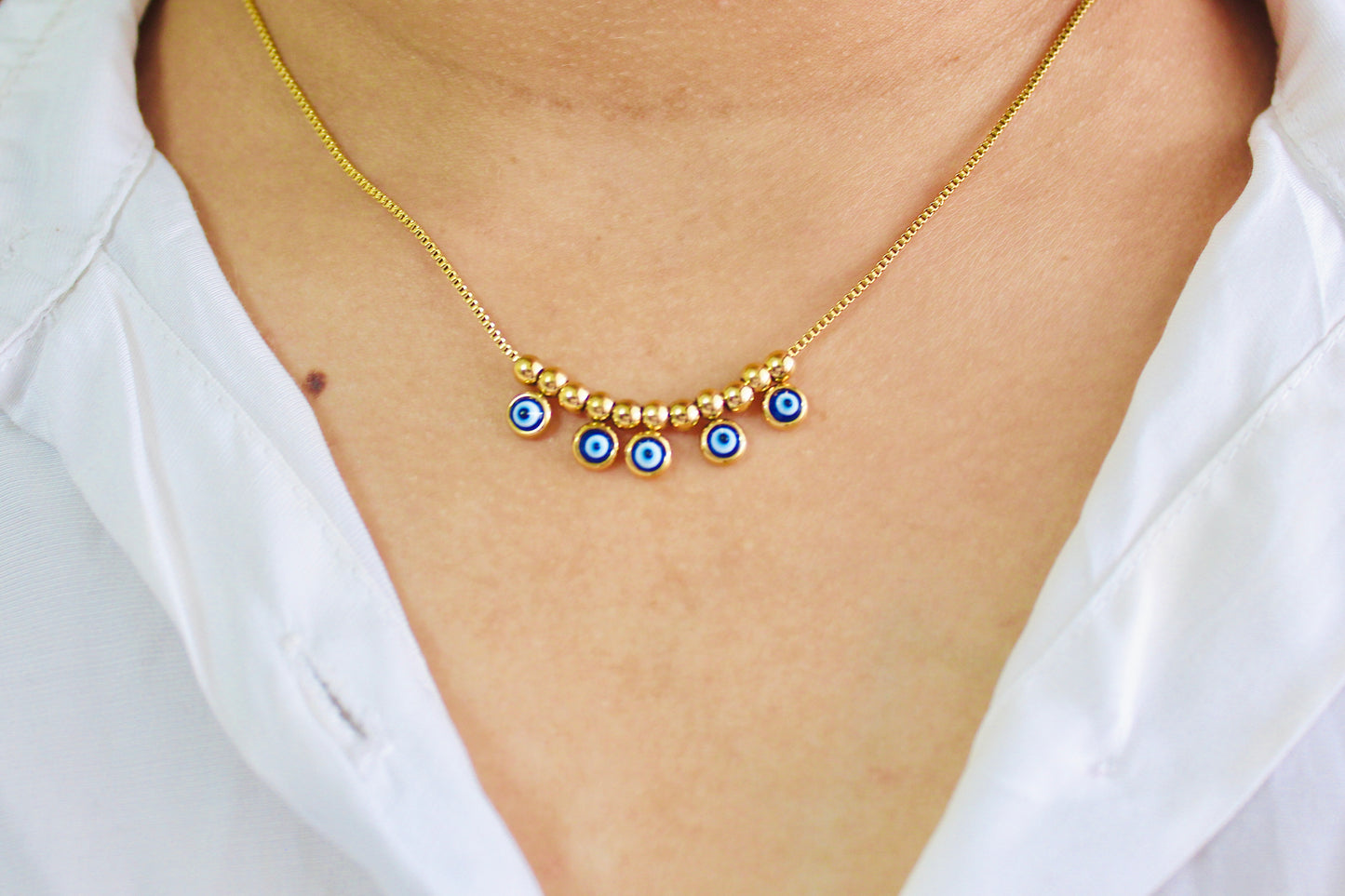 Evil eye beads necklace