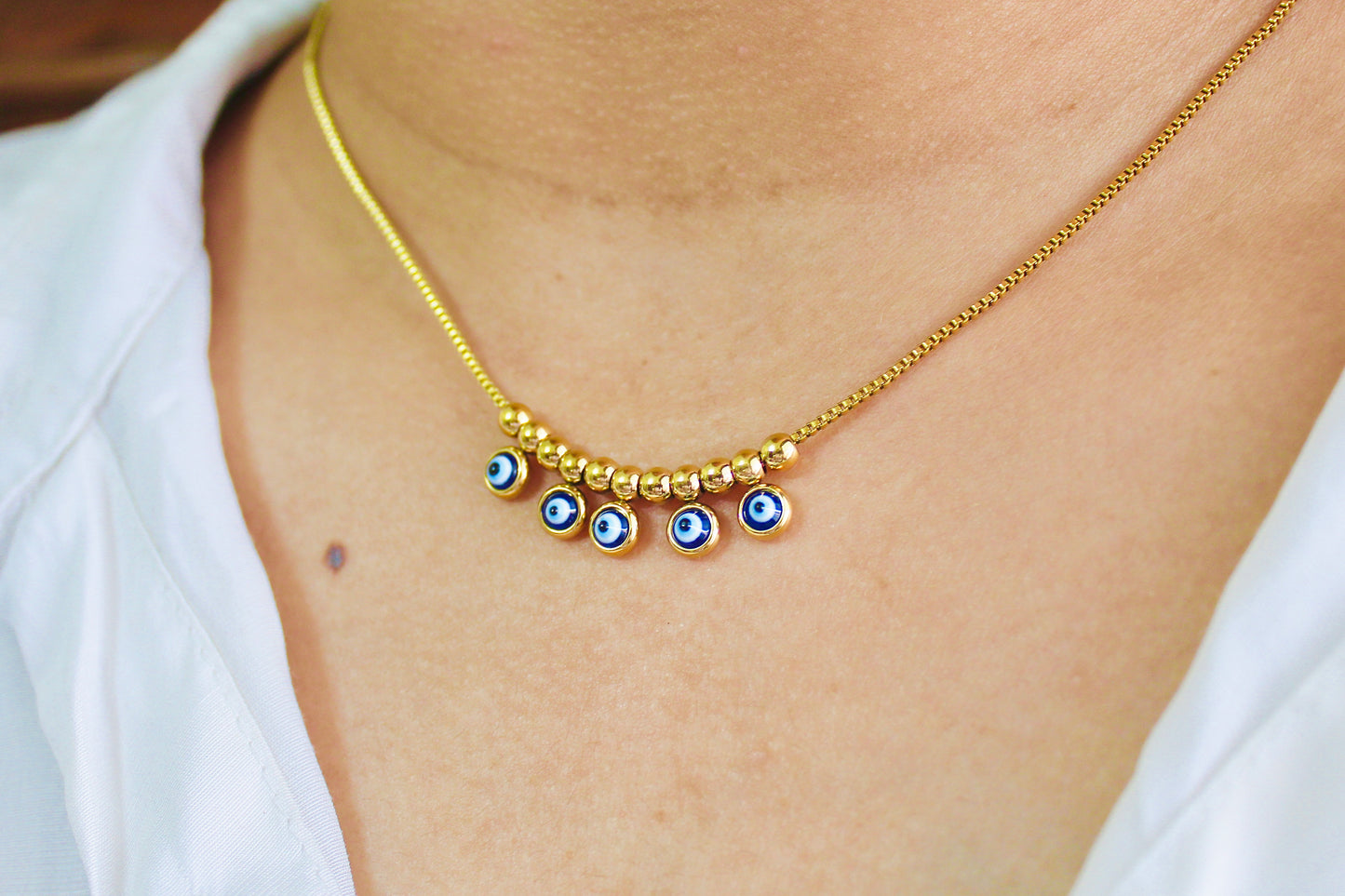 Evil eye beads necklace