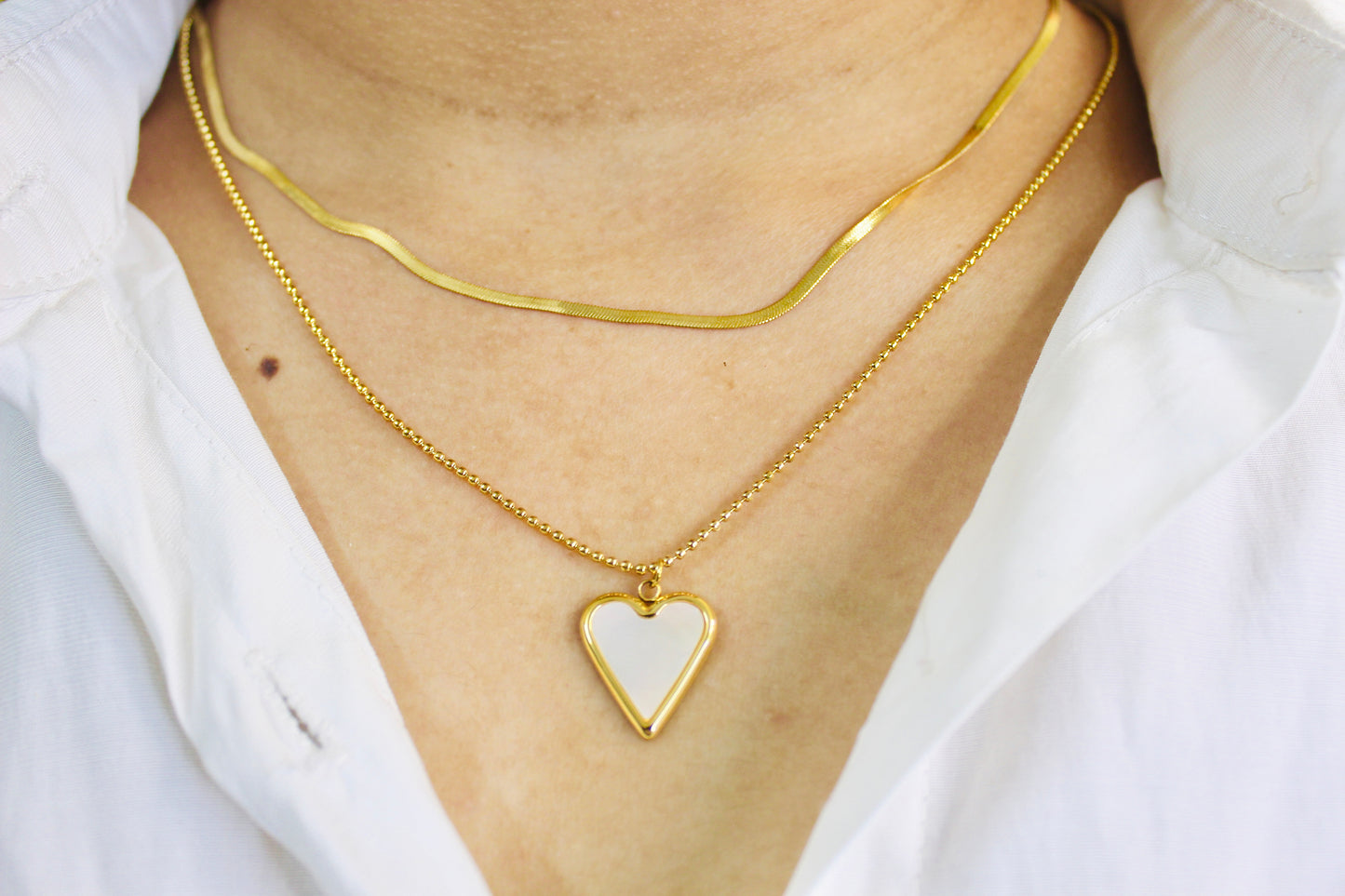 Golden Heart Layered Necklace