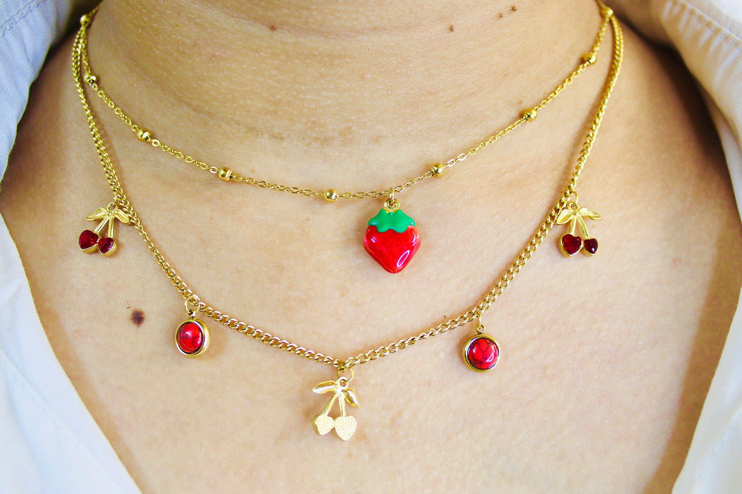 Fruit Charm Layered Necklace