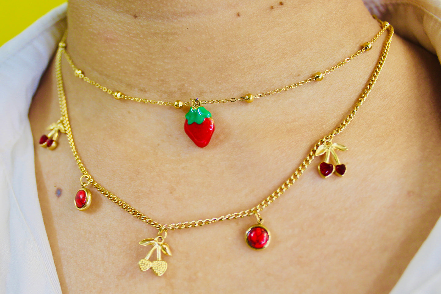 Fruit Charm Layered Necklace