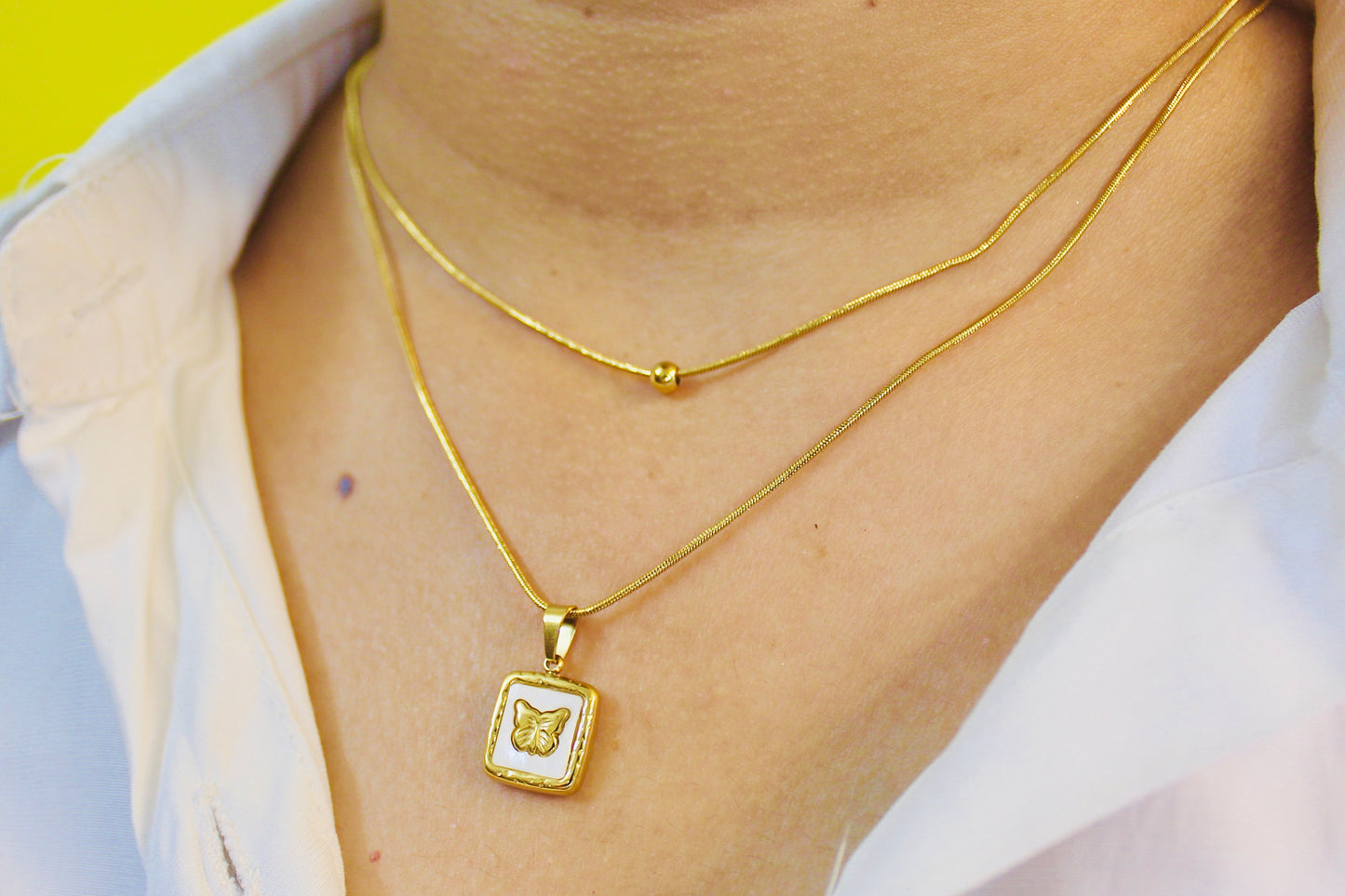 Butterfly Charm Layered Necklace