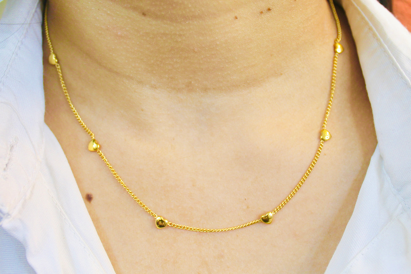 Mini Hearts Chain Necklace