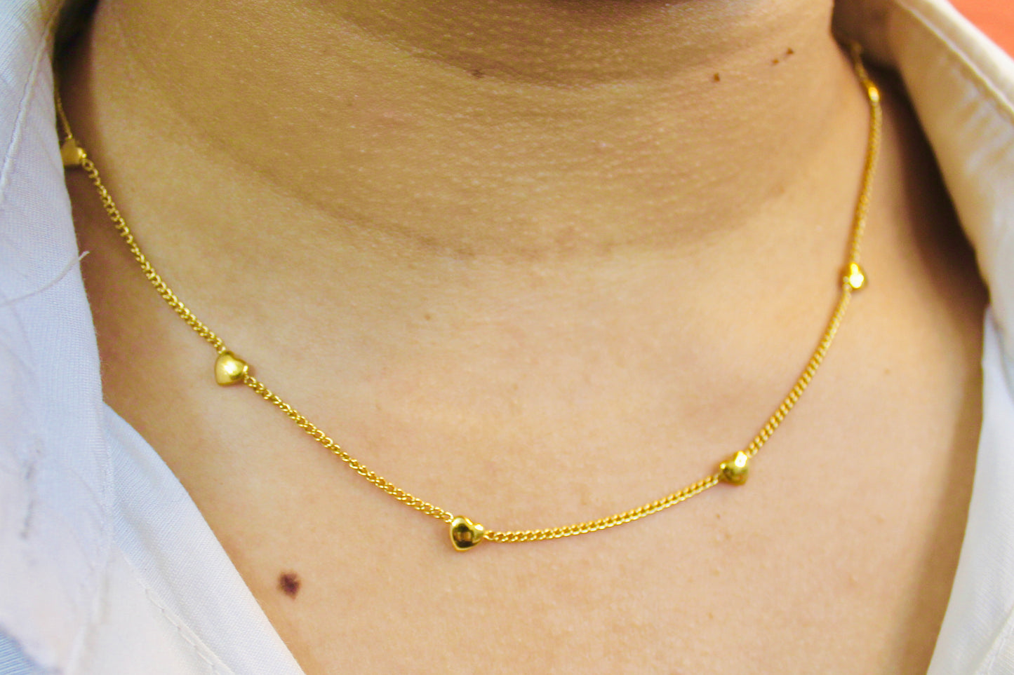 Mini Hearts Chain Necklace