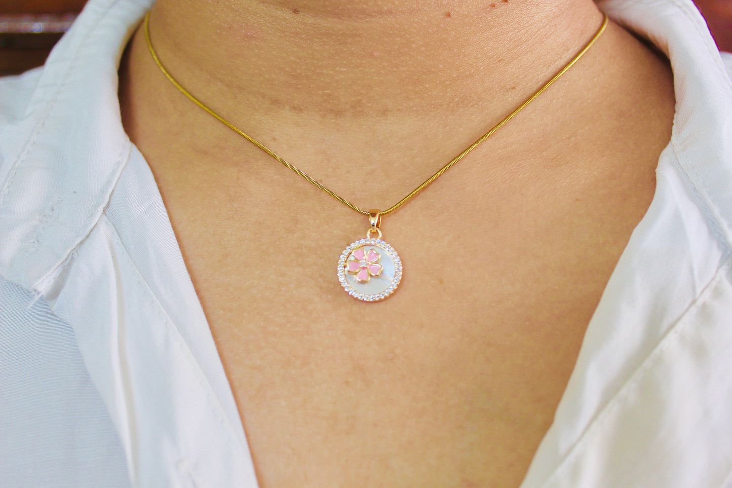 Blossom Pink Pendant Necklace