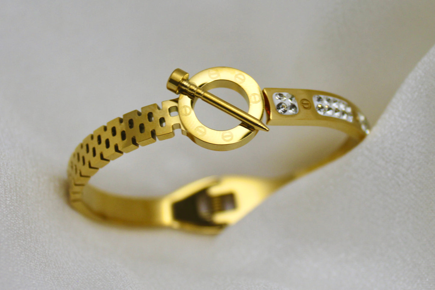 Nail-Inspired Crystal Baby Size Bracelet
