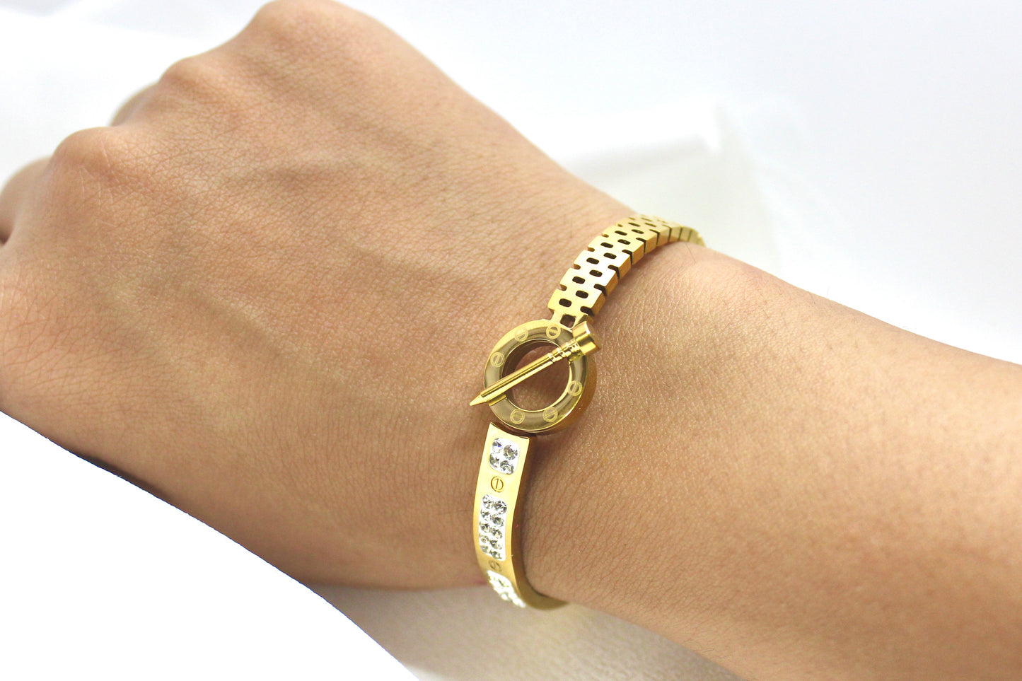 Nail-Inspired Crystal Baby Size Bracelet