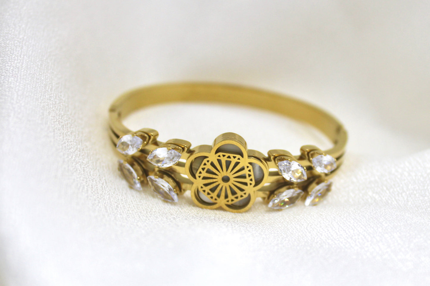 Floral Gold-Plated Baby Size Bracelet