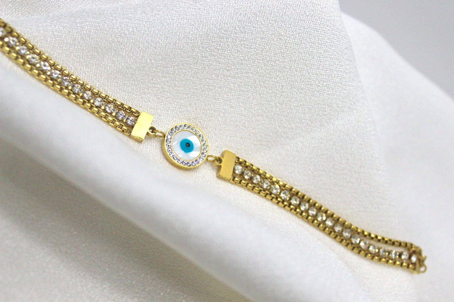 Evil Eye Crystal Chain Bracelet