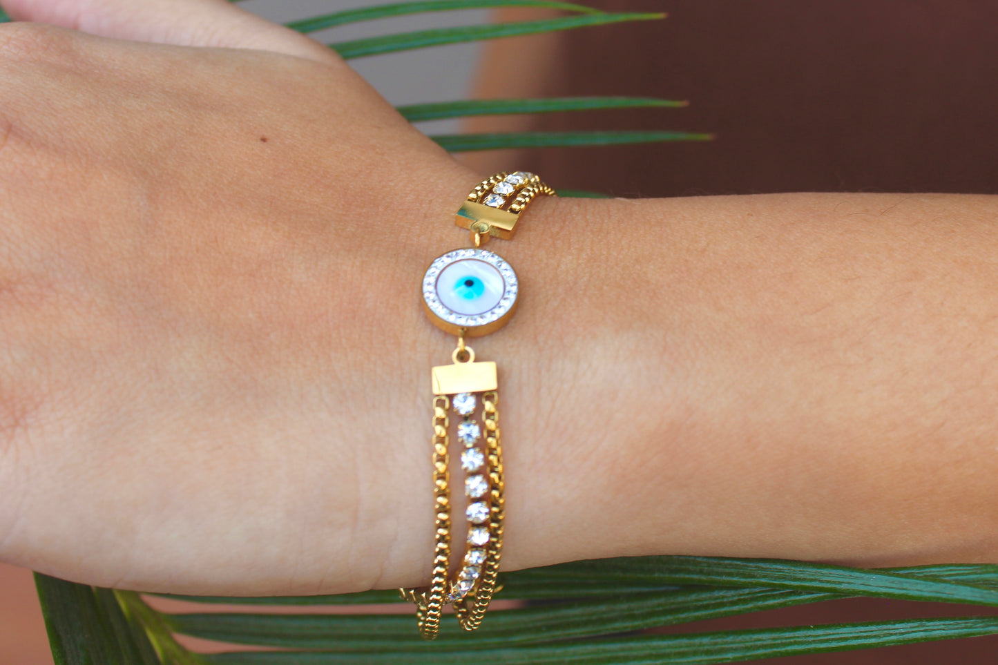 Evil Eye Crystal Chain Bracelet