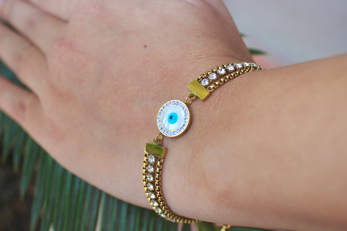 Evil Eye Crystal Chain Bracelet