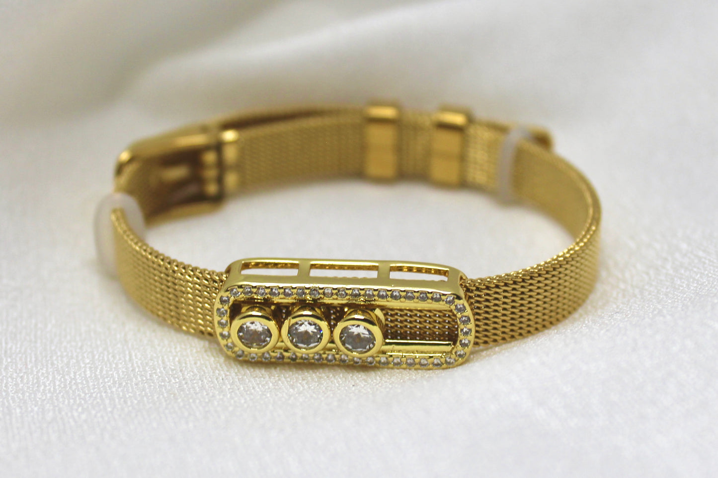 Triple Crystal Watch-Pattern Bracelet