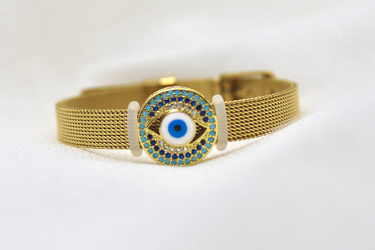 Round Evil Eye watch bracelet