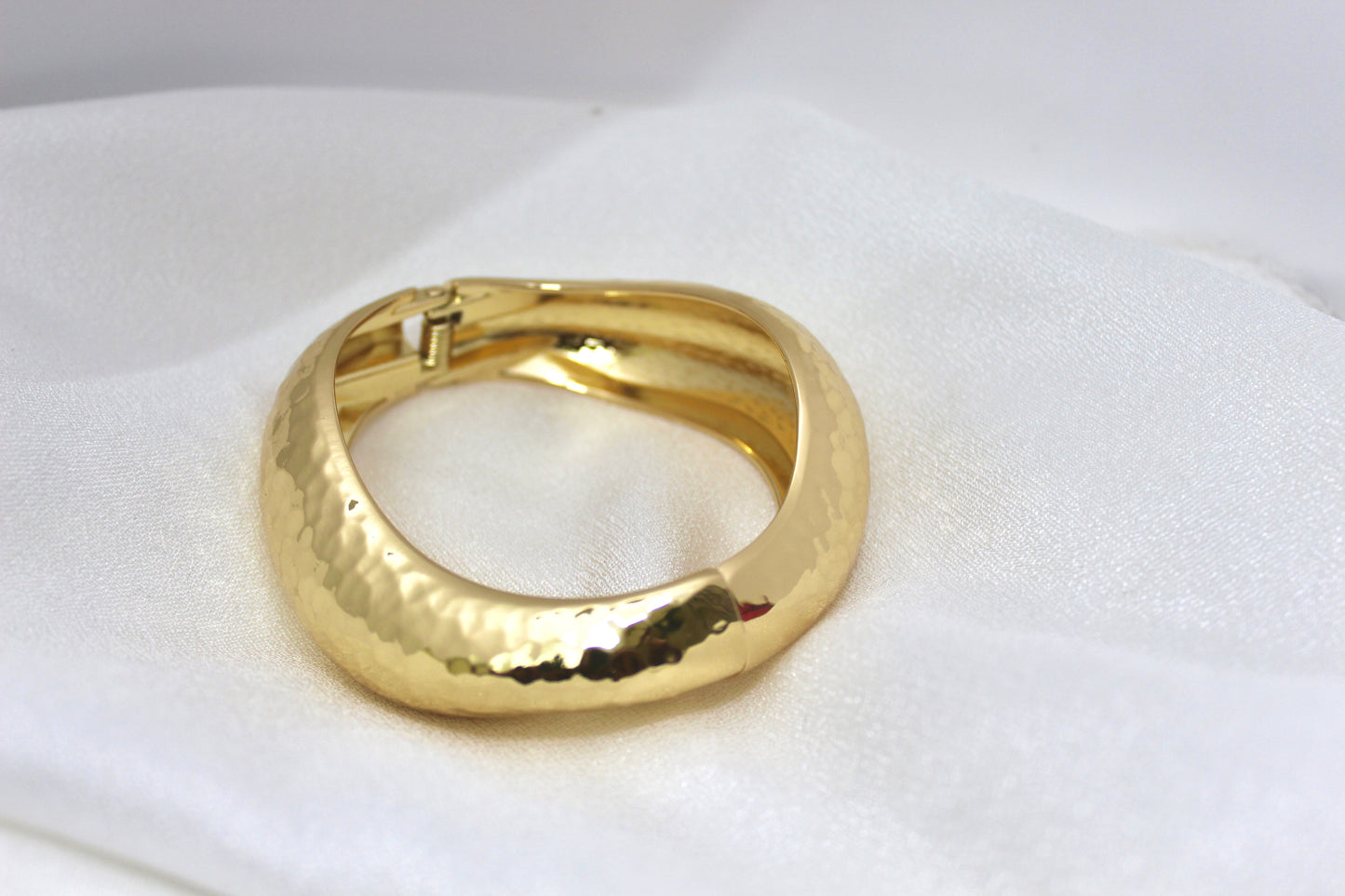 Hammered Gold Statement Bangle