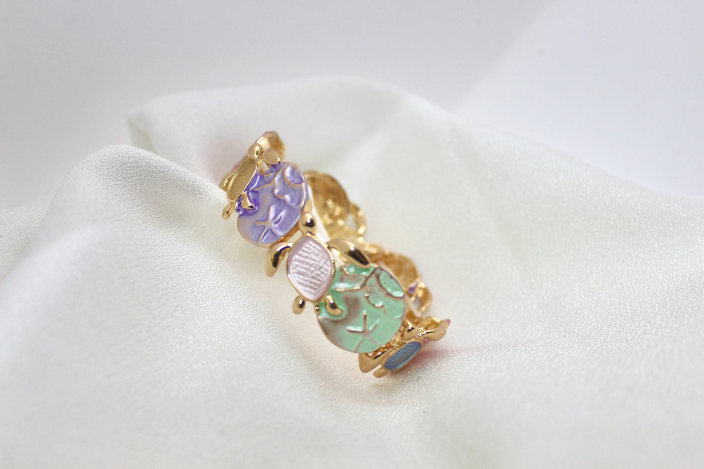 Pastel Enamel Seashell Bracelet