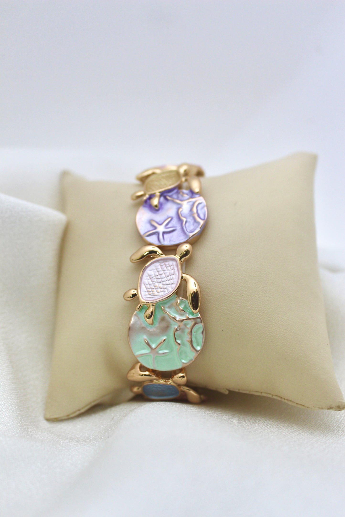 Pastel Enamel Seashell Bracelet