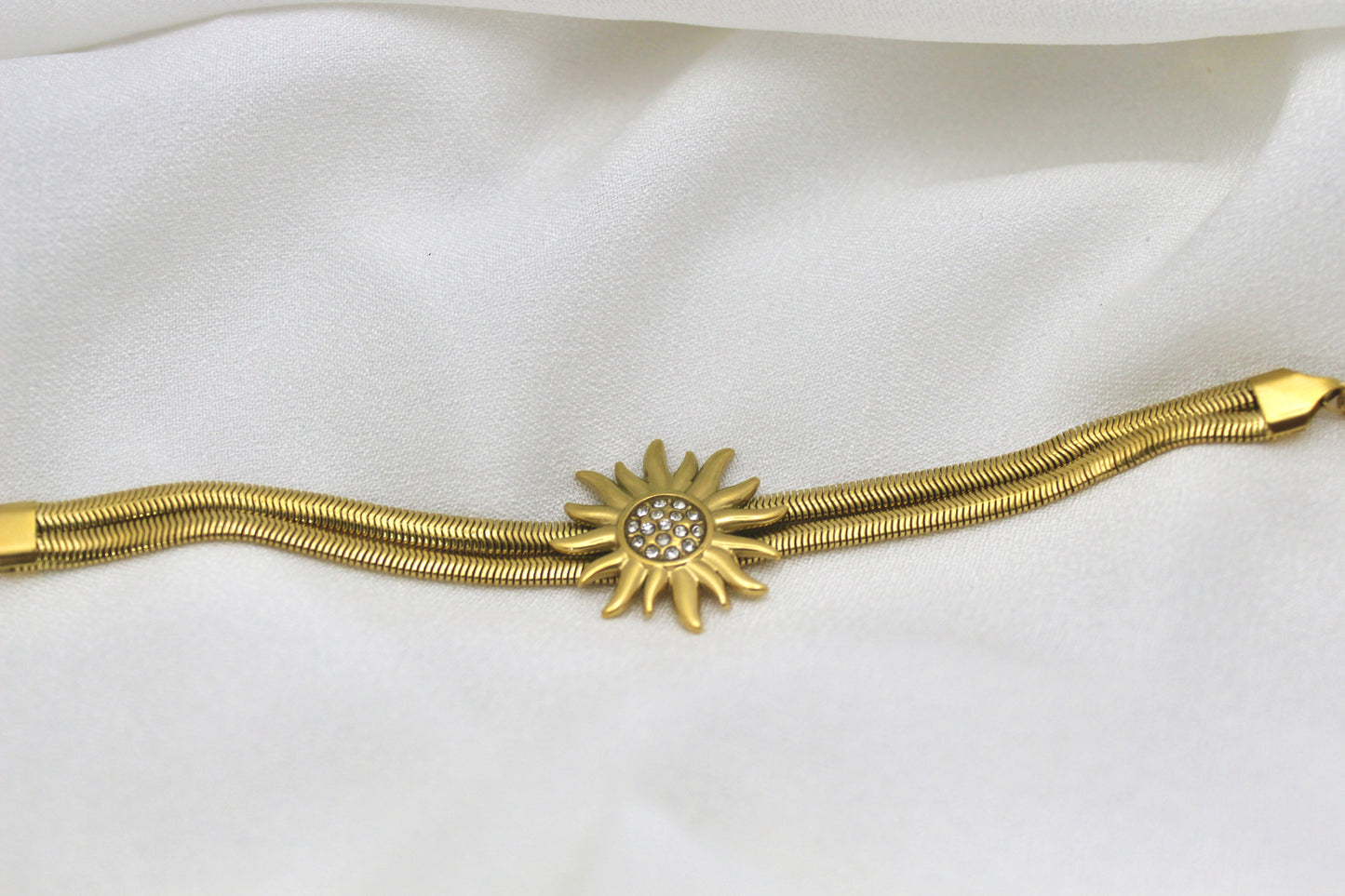 Gold Sun Charm Bracelet