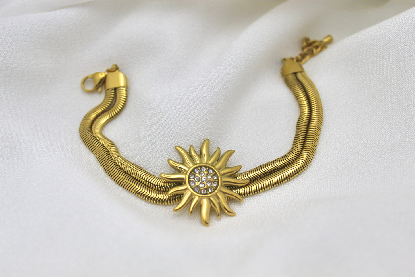 Gold Sun Charm Bracelet