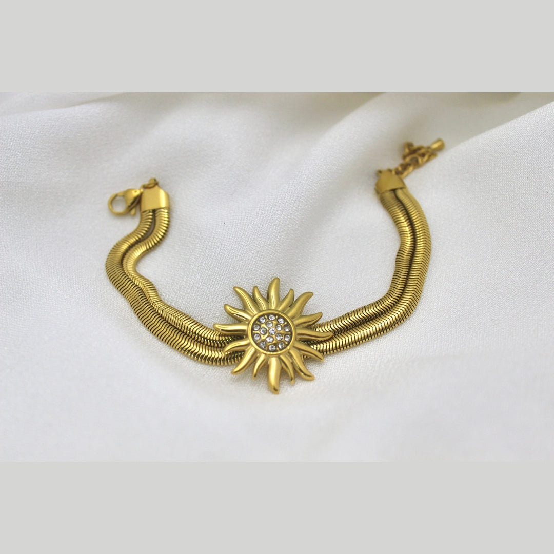 Gold Sun Charm Bracelet