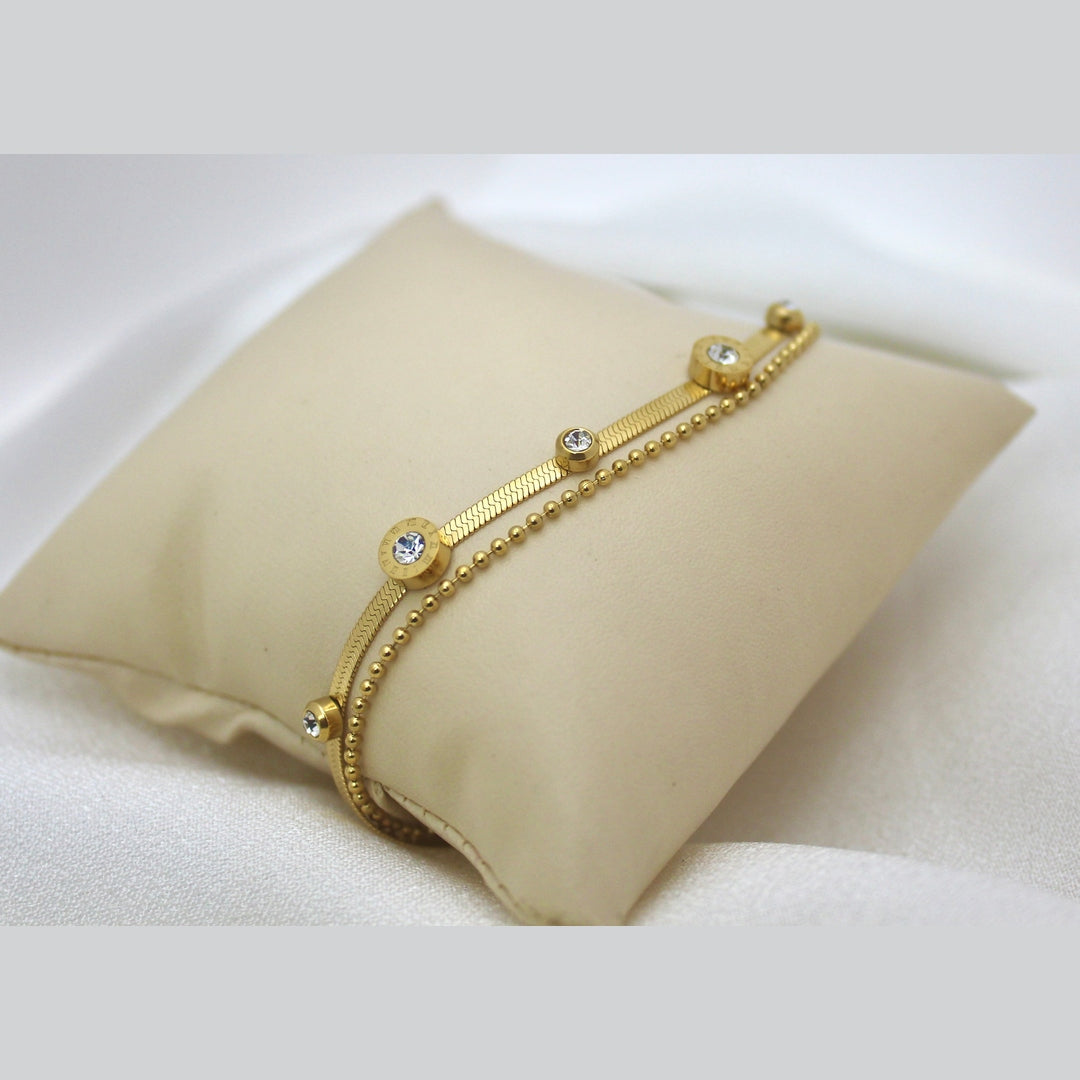 Gold Double Chain Bracelet
