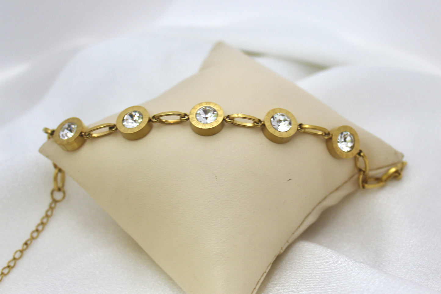 Gold Crystal Link Bracelet