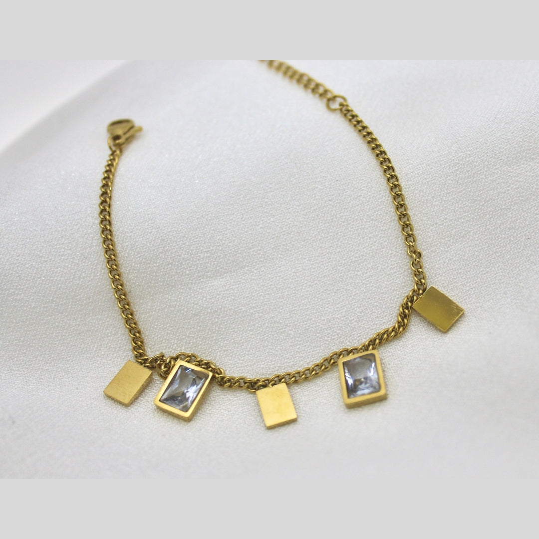 Geometric Charm Gold Bracelet