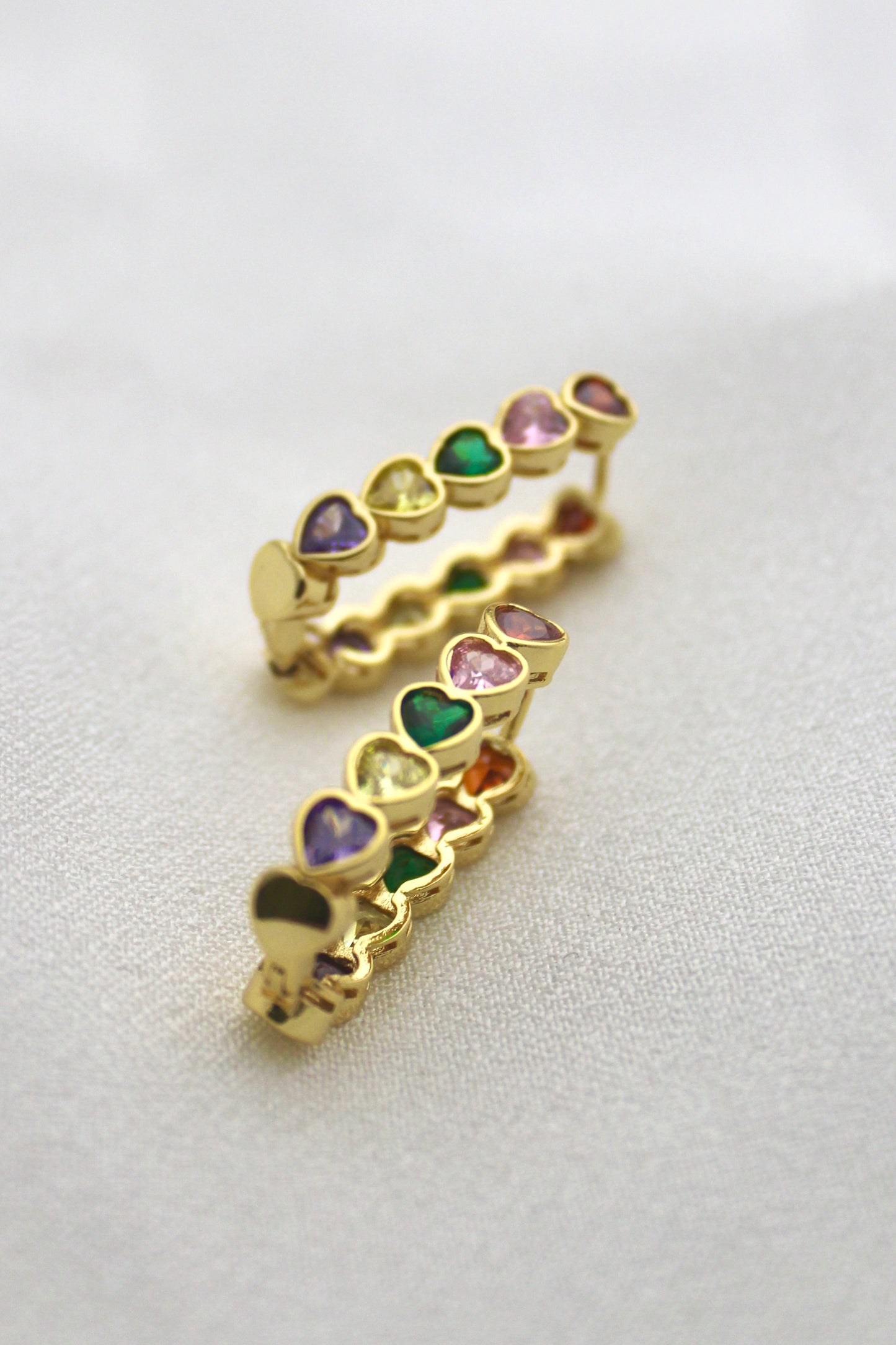 Rainbow Chain Hoop Earrings