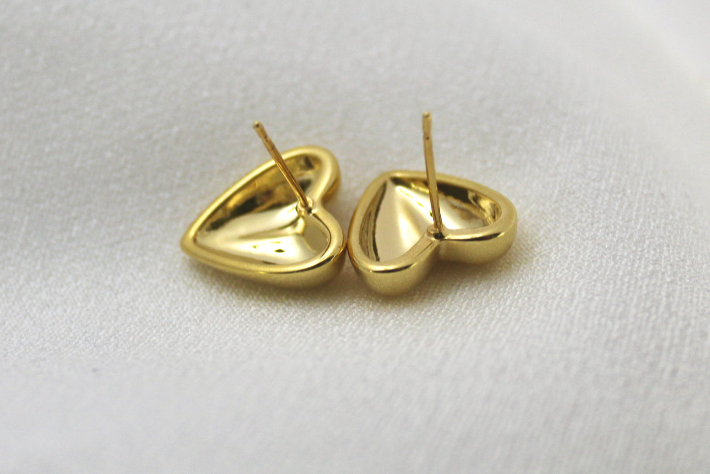 Golden Heart Stud Earrings