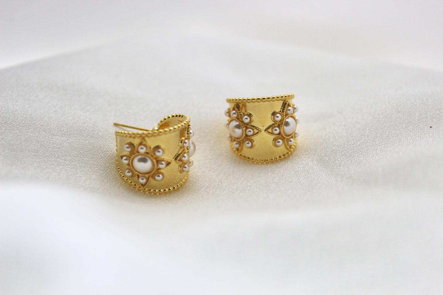 Regal Pearl Statement Hoops
