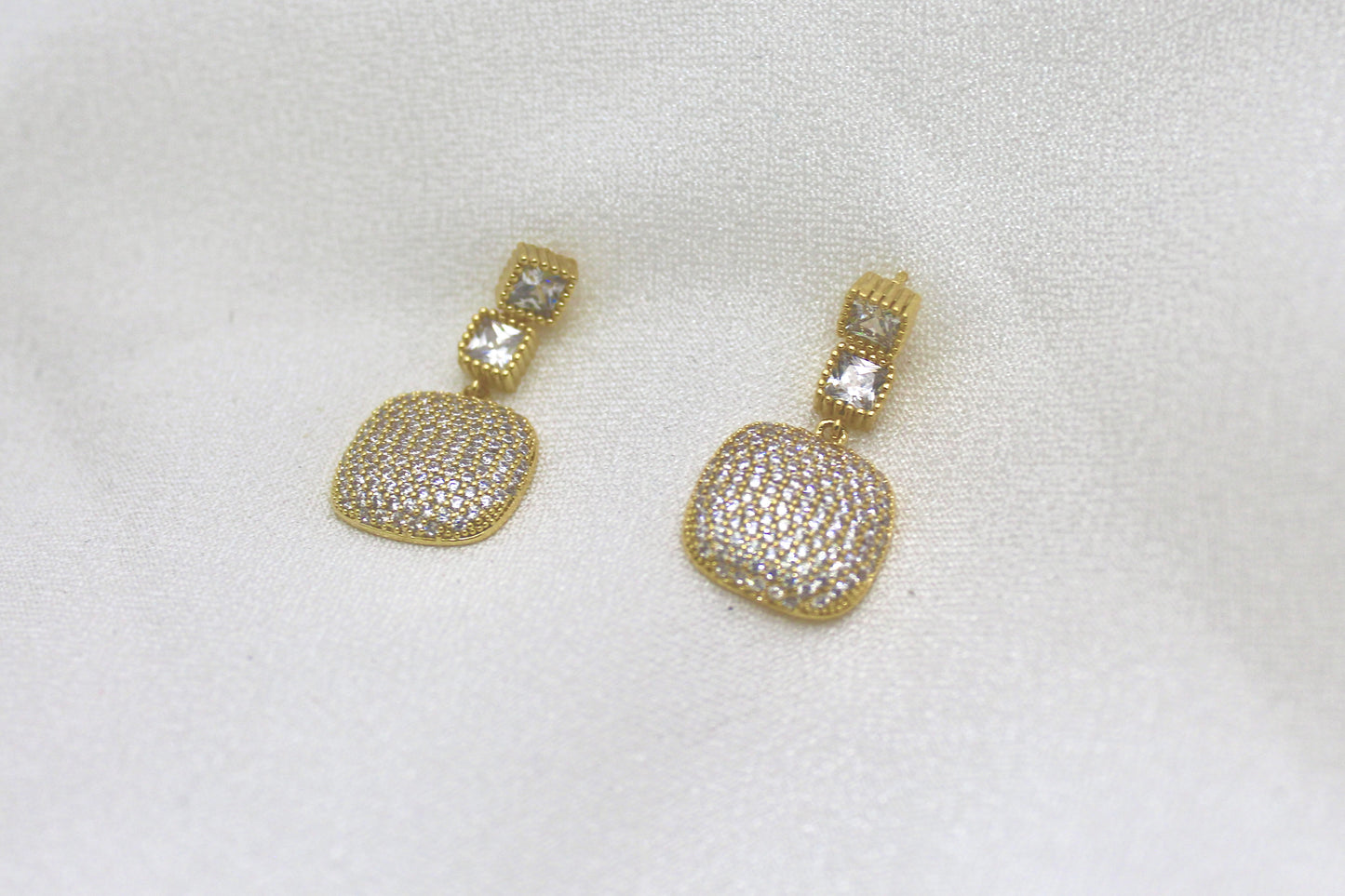 Square Drop Statement Earrings