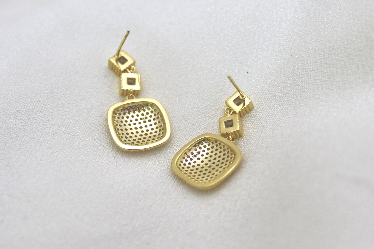 Square Drop Statement Earrings