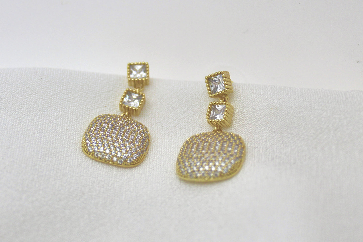 Square Drop Statement Earrings