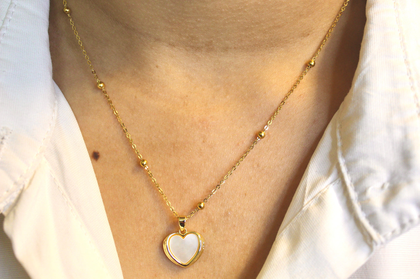 Golden Heart Charm Necklace
