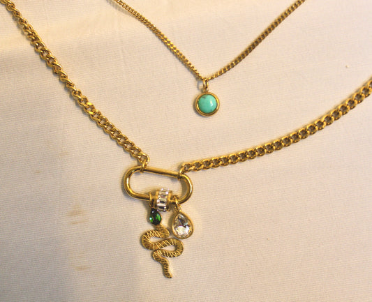 Golden S Charm Layered Necklace