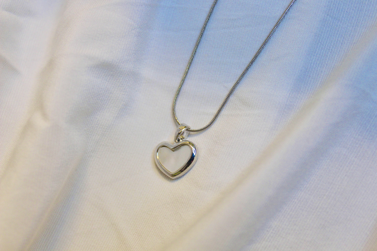 Silver Heart Outline Necklace