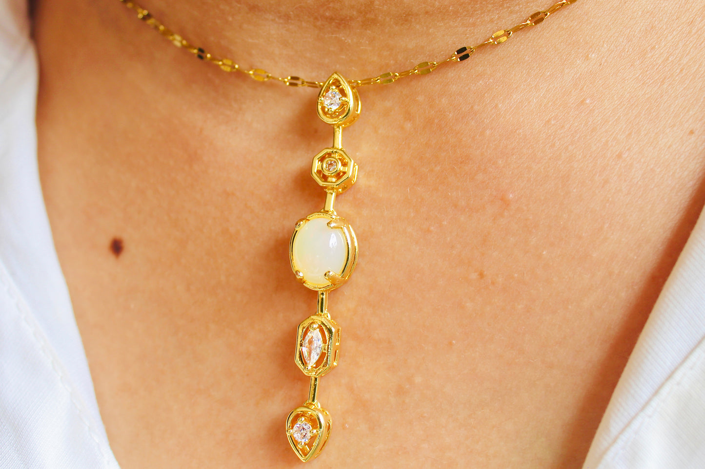 Luxe Opal Drop Necklace