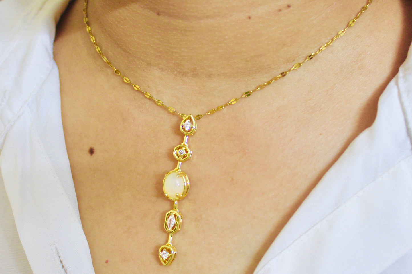 Luxe Opal Drop Necklace