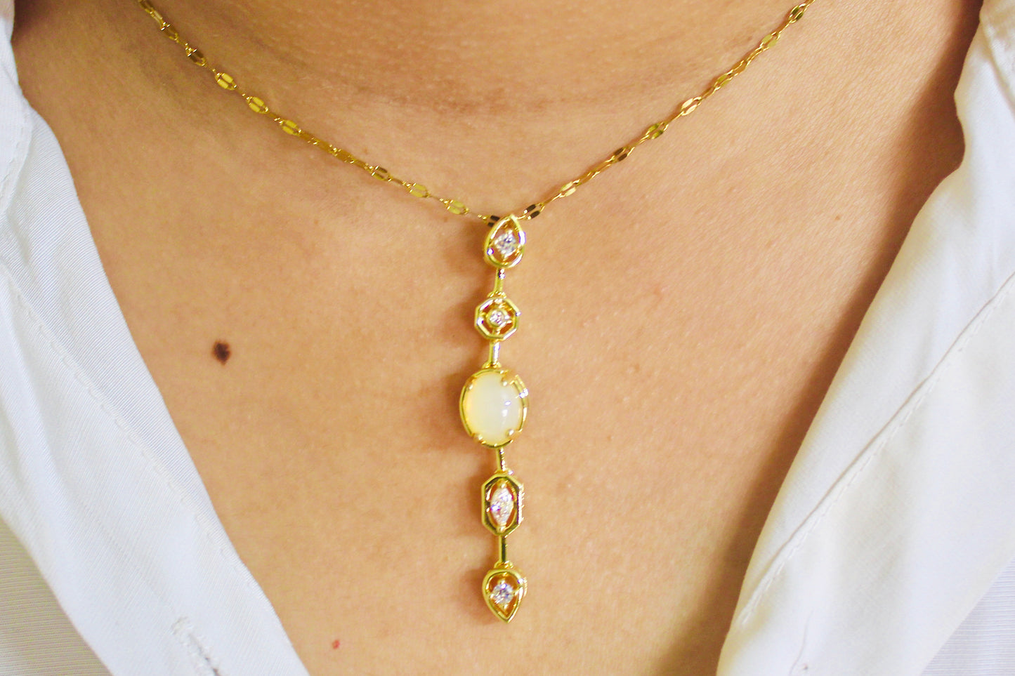 Luxe Opal Drop Necklace
