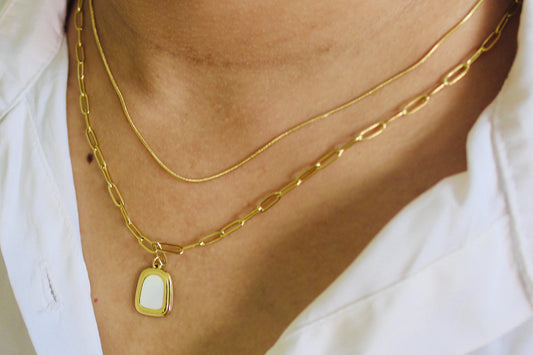 Gold Link & Snake Chain Layered Necklace
