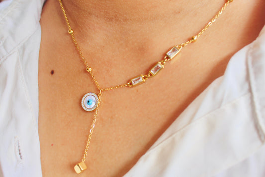 Evil Eye Pendant Drop Necklace