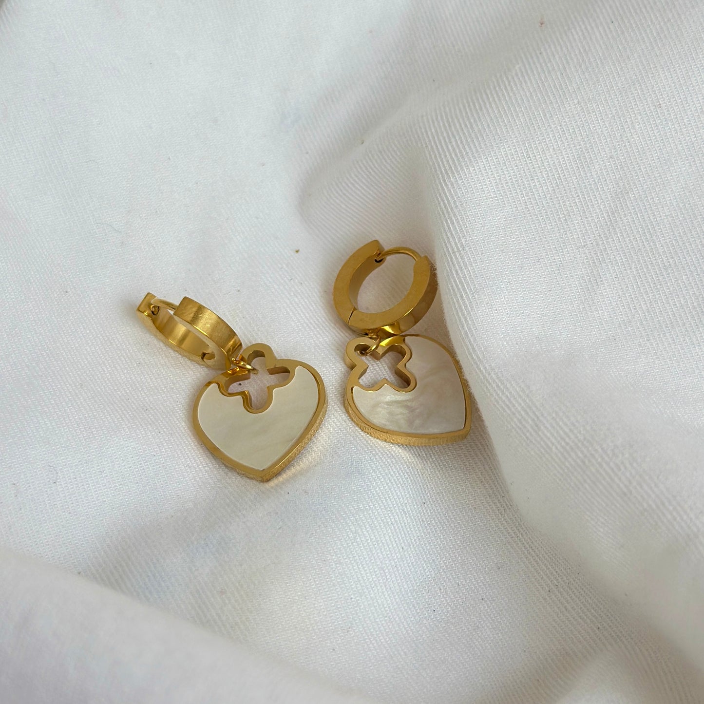 Heart Shell Drop Earrings