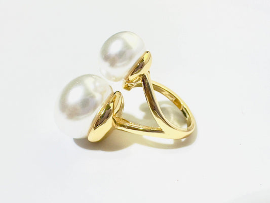 Twin Pearl Pop Ring