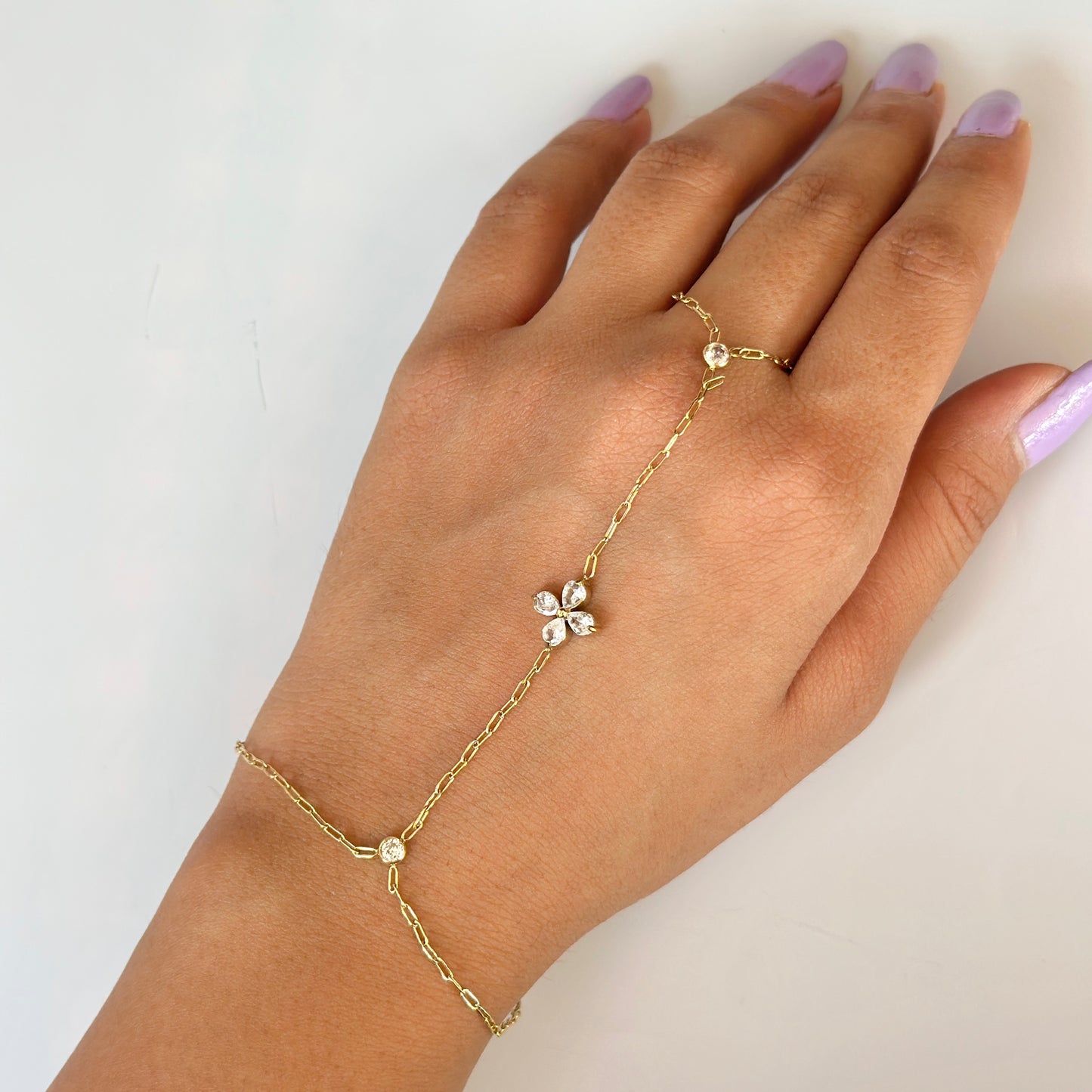 Blossom Paperclip Hand Chain